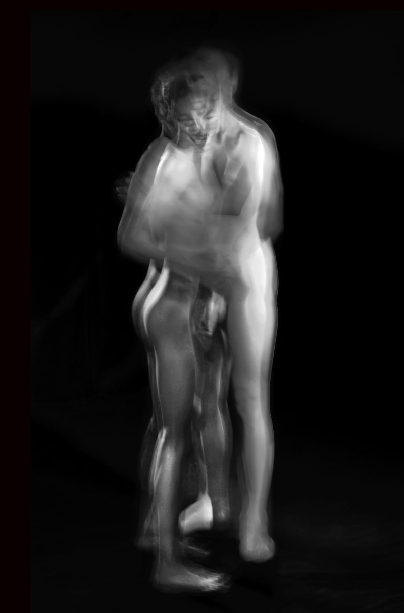 black and white photograph of naked couple by photographer alain schwarzstein on sale in the store of the gallery22