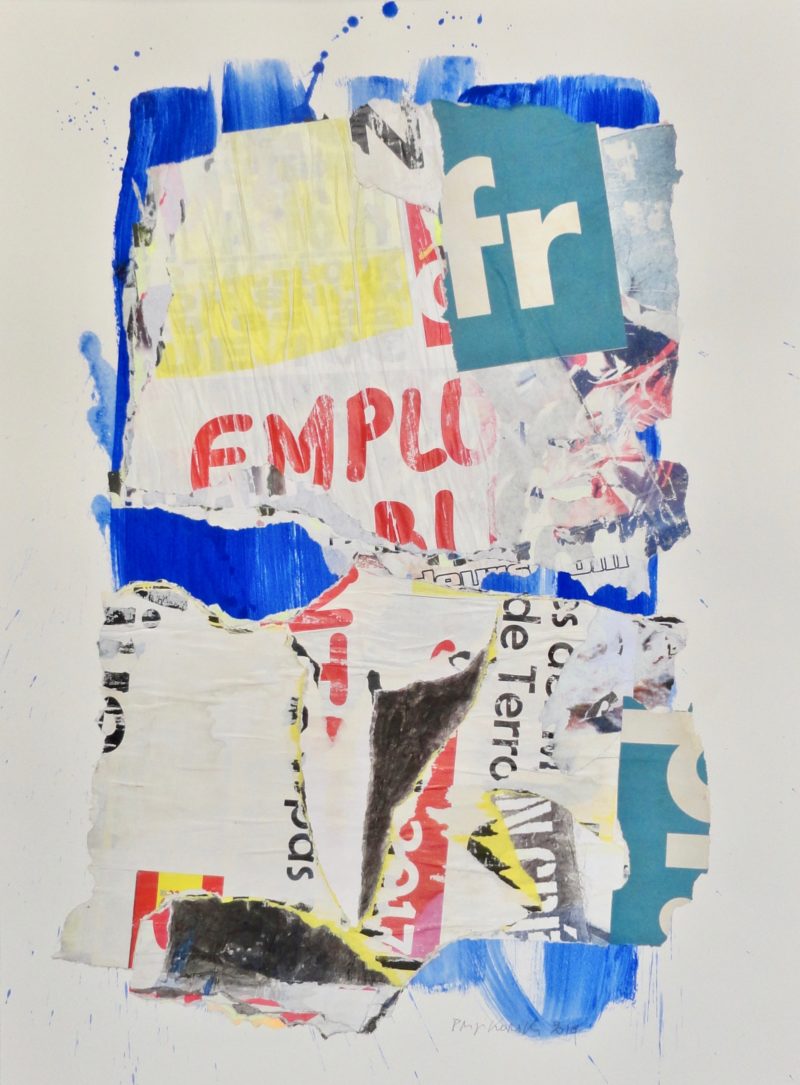 collage sur papier de danielle prijikorski artiste peintre de la galerie22