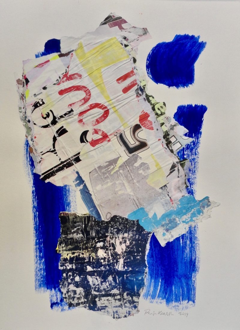 collage on paper by danielle prijikorski painter from gallery22