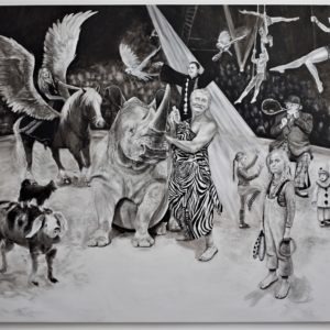 large size black and white acrylic painting by Svetà Marlier