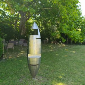 monumental sculpture in stainless steel for the garden of felix valedlievre on sale in the online shop of gallery 22.