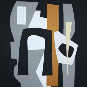 collage on contemporary paper of the painter raymond guerrier on sale in the online shop of the gallery 22.