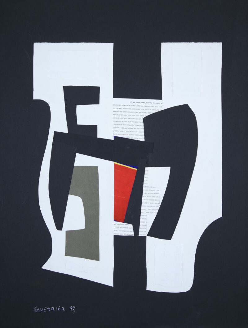 collage on contemporary paper of the painter raymond guerrier on sale in the online shop of the gallery 22.