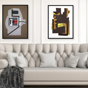 collage on contemporary paper of the painter raymond guerrier on sale in the online shop of the gallery 22.