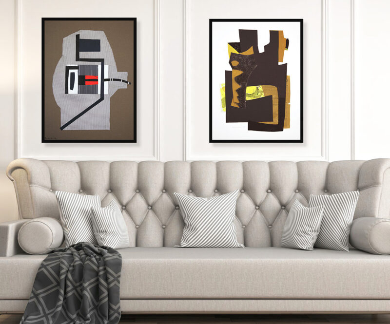 collage sur papier de raymond guerrier en vente dans le store de la galerie22