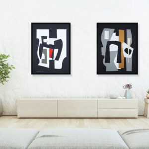 collage on contemporary paper of the painter raymond guerrier on sale in the online shop of the gallery 22.
