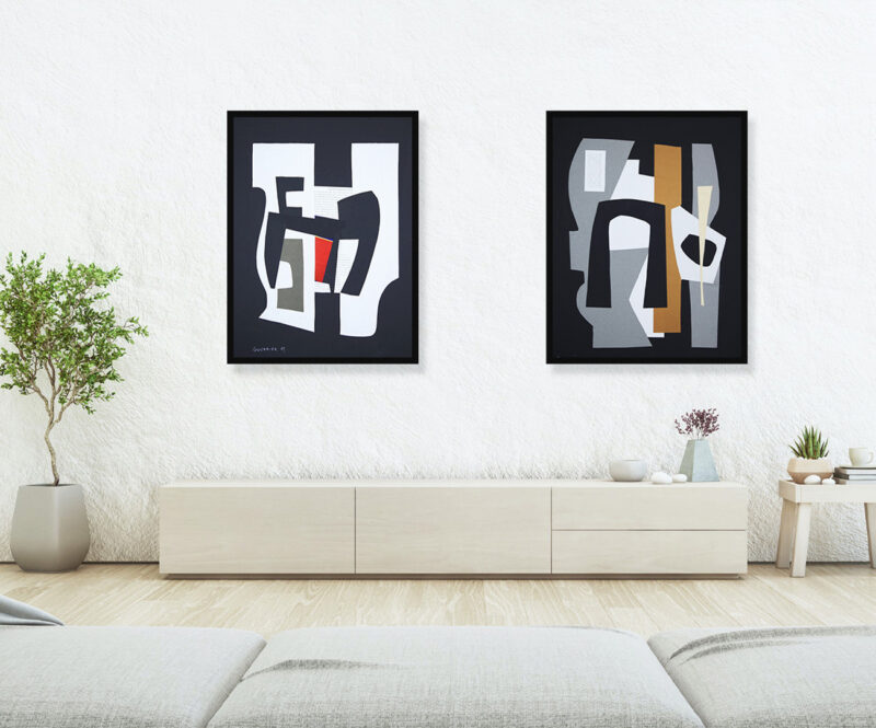 collage sur papier de raymond guerrier en vente dans le store de la galerie22