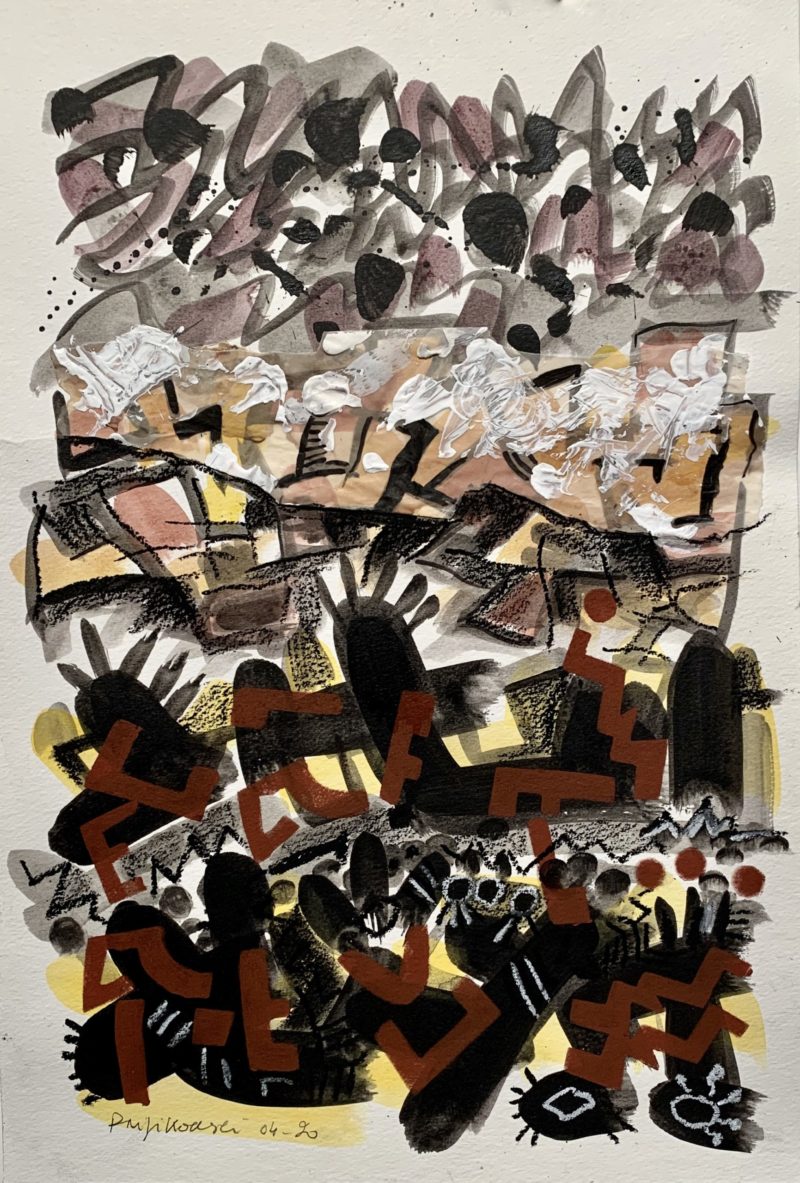 collage et technique mixte sur papier de Danielle Prijikorski en vente à la boutique galerie22 art contemporain