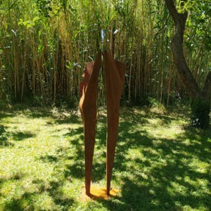 metal and stainless steel sculpture for the garden available for sale in the online shop of the gallery 22.