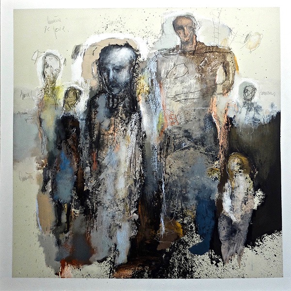 bessede-les-meditants-1-1 les meditants peinture acrylique de jean louis bessede eartiste peintre en vente dans la boutique en ligne de la galerie 22