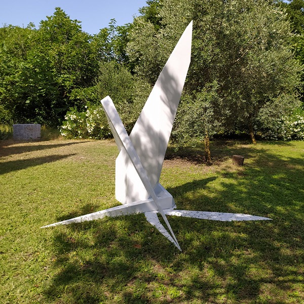 sculpture metal blanche pour jardin de sebastien zanello en vente dans la boutique en ligne de la galerie 22