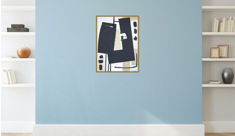 collage sur papier de l artiste peintre raymond guerrier art moderne , art contemporain, en vente dans la boutique en ligne de la galerie 22.