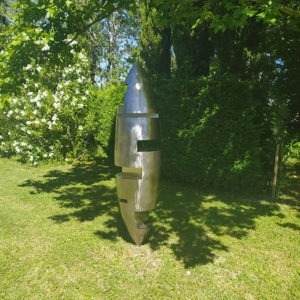 monumental sculpture in stainless steel for the garden of felix valedlievre on sale in the online shop of gallery 22.