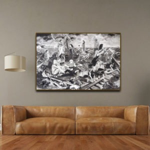 peinture en noir et blanc acrylique grand format de Svetà Marlier