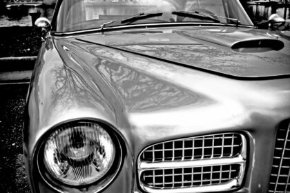 facel vega automobile photography aluminium print for sale in the blind of gallery 22.