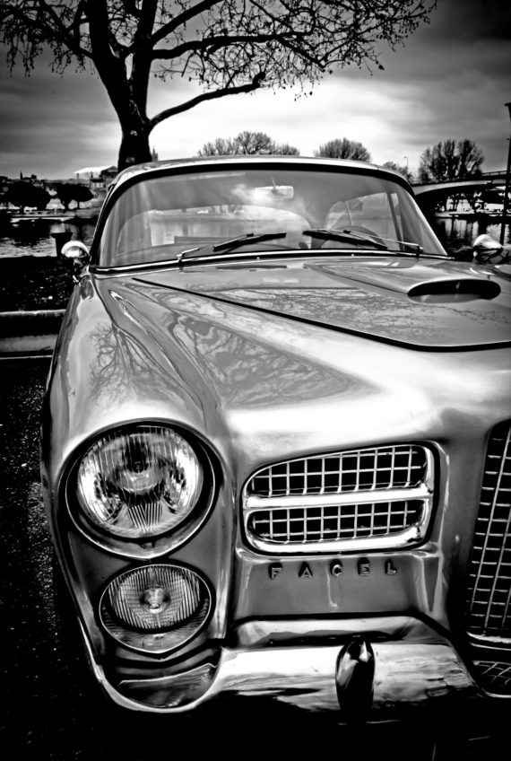 facel vega automobile photography aluminium print for sale in the blind of gallery 22.