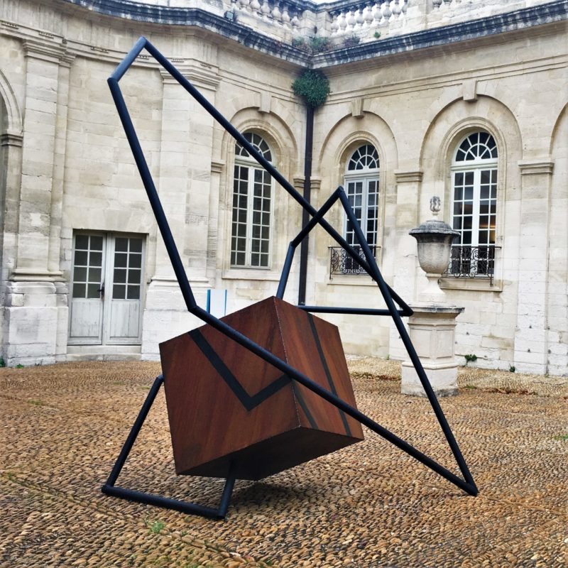 monumental sculpture in steel by sebastien zanello on sale in the gallery 22 store