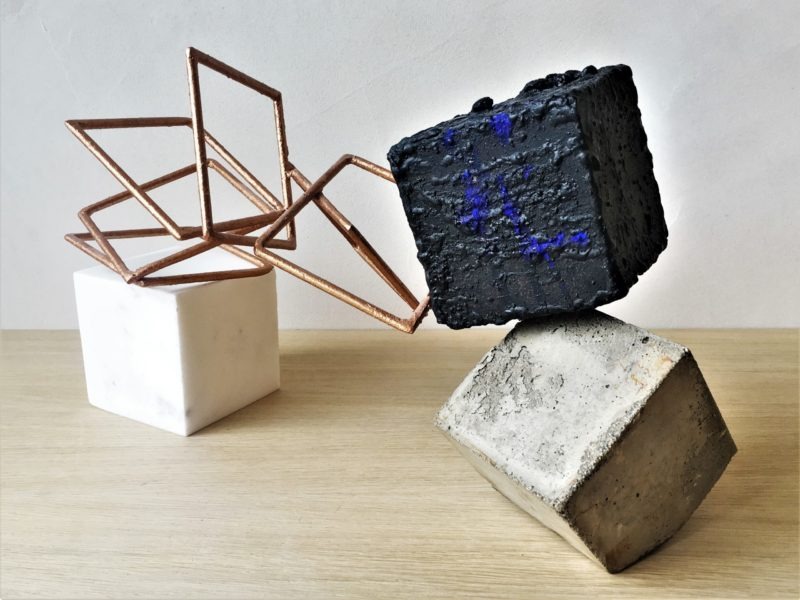 sculpture metal oxydé et béton de sebastien zanello en vente dans la galerie en ligne de la la galerie 22