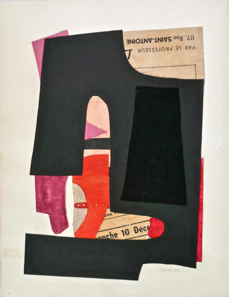 collage sur papier de raymond guerrier artiste peintre de la galerie en ligne galerie 22