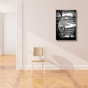 Tirage sur aluminium photographie facel vega vintage noir et blanc de Samantha Roux