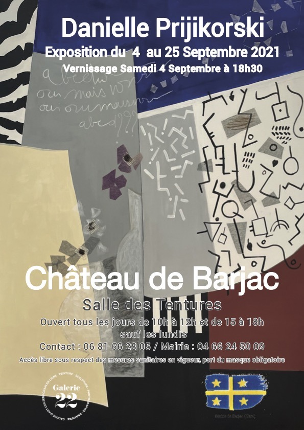 Affiche A4 Barjac exhibition of paintings by danielle prijikorski in the castle of barjac in the gard