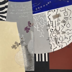 peinture abstraite grise et bleue acrylique sur toile grand format