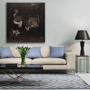 peinture foncé sur papier et bois grand format de philippe croq