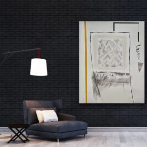 peinture abstraite blanche et noire acrylique sur toile de danielle prijikorski en grand format