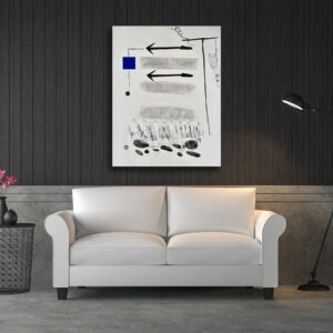 peinture abstraite blanche et bleue acrylique sur toile de Danielle Prijikorski