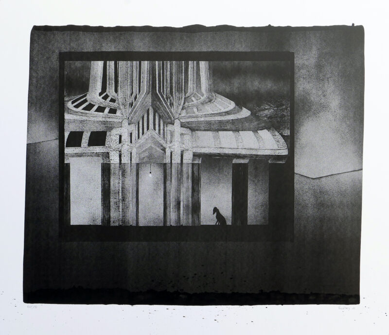 Indian ink on black and white paper by thomas de vuillefroy