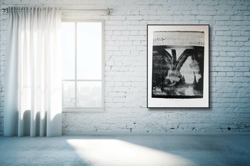 china ink on black and white paper by thomas de vuillefroy in situ