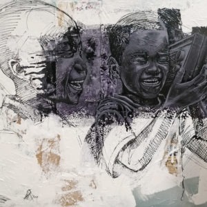 peinture acrylique sur toile figurative de marcelin yao