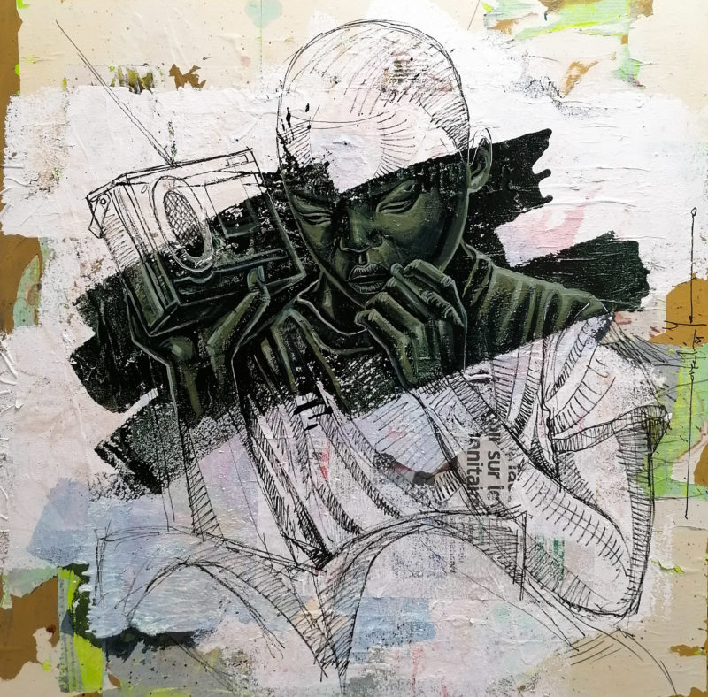peinture acrylique sur toile figurative de marcelin yao
