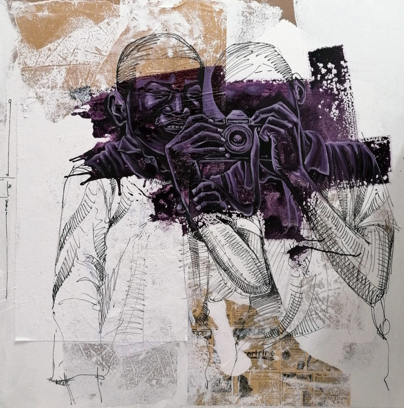 peinture acrylique sur toile figurative de marcelin yao