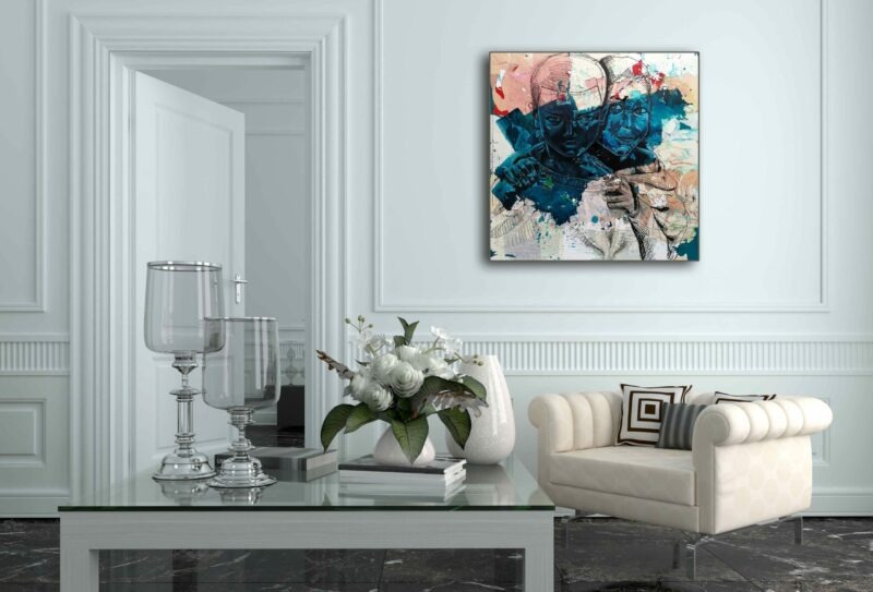 acrylic painting on canvas regard of children by marcelin yao in situ