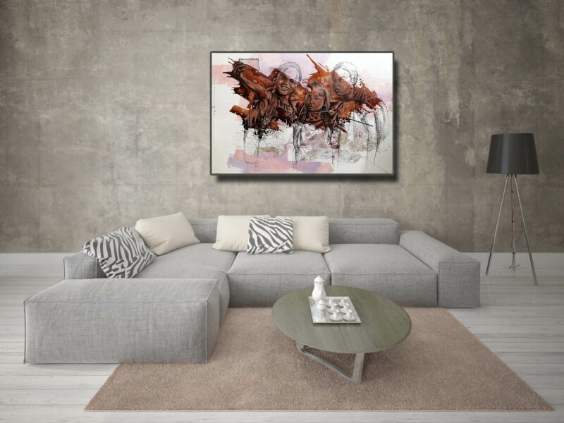 acrylic painting and ink by marcelin yao