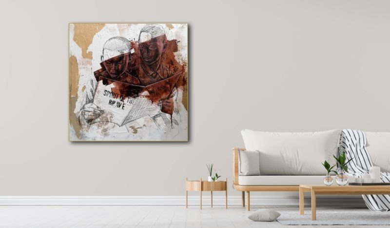 peinture acrylique sur toile figurative de marcelin yao