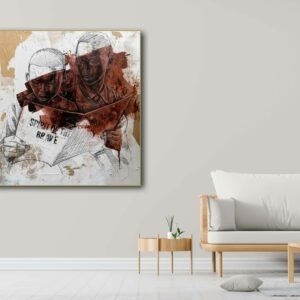 acrylic painting on figurative canvas by marcelin yao