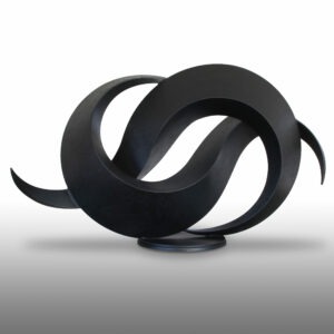 contemporary sculpture in black patinated aluminium by francis guerrier