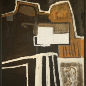 Andalousie huile sur toile noire marron blanche peinture grand format de raymond guerrier