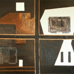 le tournoi huile sur toile noire marron blanche peinture grand format de raymond guerrier