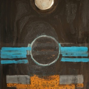 Nocturne 2 huile sur toile noire marron turquoise peinture grand format de raymond guerrier
