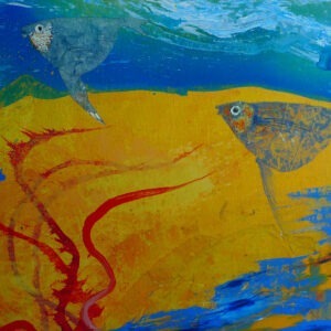 la mer de lumière est une peinture acrylique couleur vive  sur toile d enrique mestre jaime