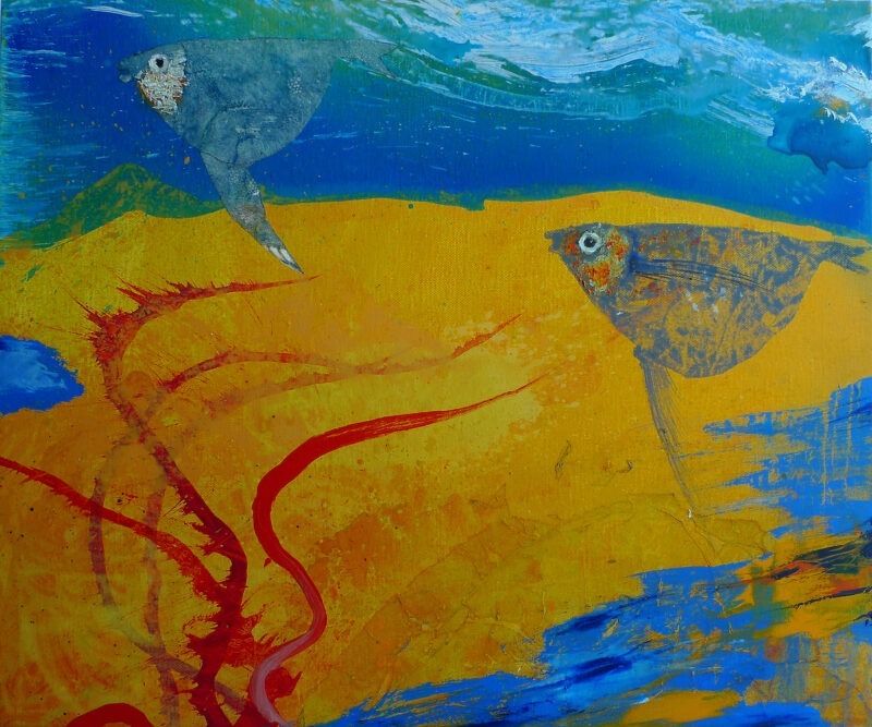 la mer de lumière est une peinture acrylique couleur vive sur toile d enrique mestre jaime