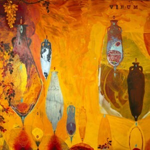 vinum est une peinture acrylique couleur vive sur toile d enrique mestre jaime