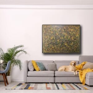 peinture à l huile sur toile abstraite dans les tons de terre de jean marie zazzi