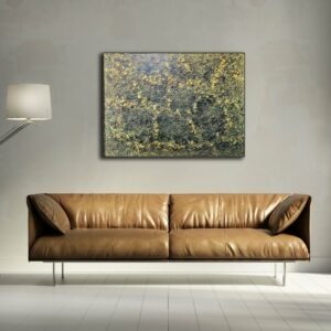 peinture à l huile sur toile abstraite dans les tons de terre et végétal de jean marie zazzi in situ