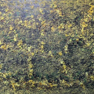 peinture à l huile sur toile abstraite dans les tons de terre  et végétal de jean marie zazzi