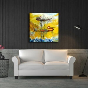 le naufrage est une peinture acrylique couleur vive sur toile d enrique mestre jaime in situ