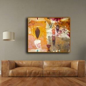 les lunes du vin rouge est une peinture acrylique couleur vive sur toile d enrique mestre jaime in situ